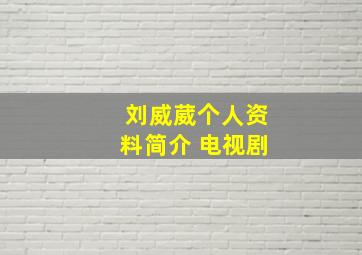 刘威葳个人资料简介 电视剧